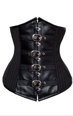 F9068 SEXY BLACK WOMENS STEAMPUNK STRIPED WAIST CINCHER